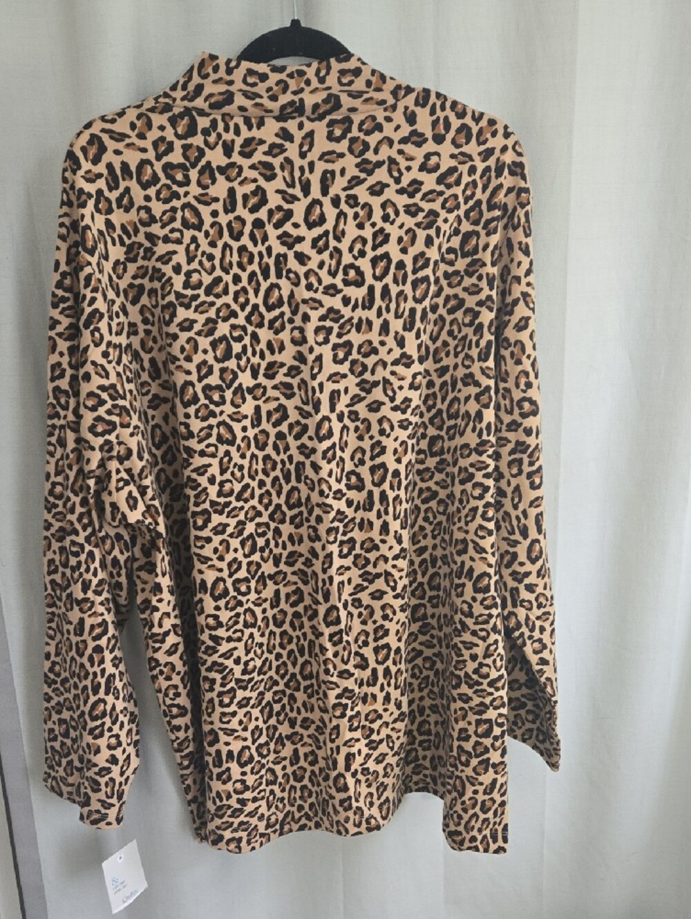 NWT Croft & Barrow Plus Size 4X Leopard Print Long Sleeve Mock Neck Top Cotton - Picture 9 of 11